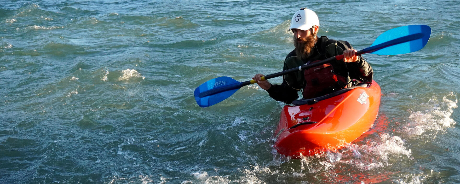 whitewater kayaker on river