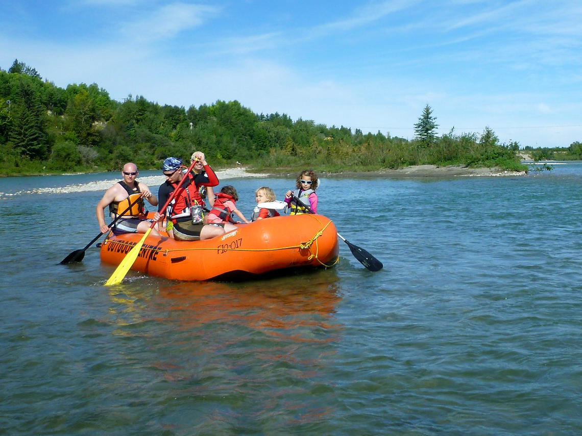 photo of rafters on river