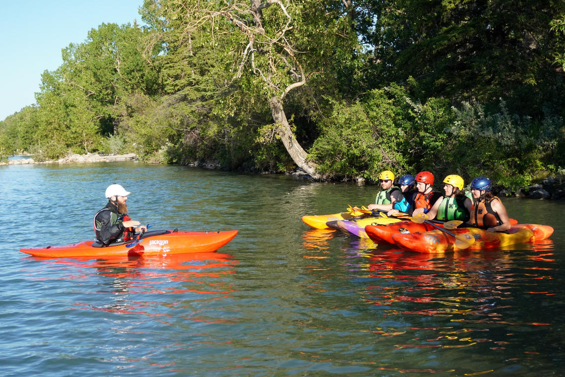 kayaker teaching class