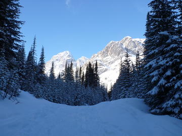 Mountain peak in winter