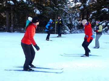 skiers in lesson